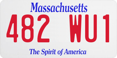 MA license plate 482WU1