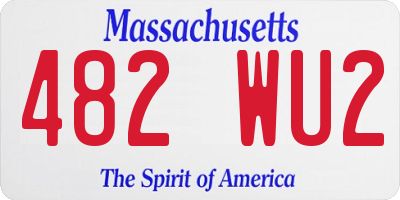 MA license plate 482WU2