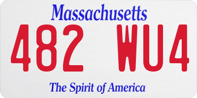 MA license plate 482WU4