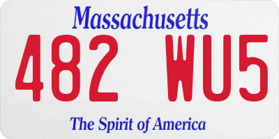 MA license plate 482WU5