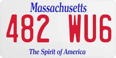 MA license plate 482WU6