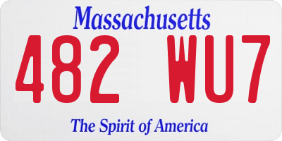 MA license plate 482WU7