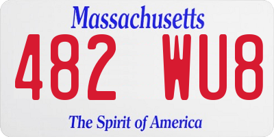 MA license plate 482WU8