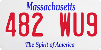 MA license plate 482WU9