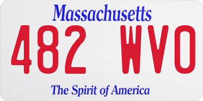 MA license plate 482WV0