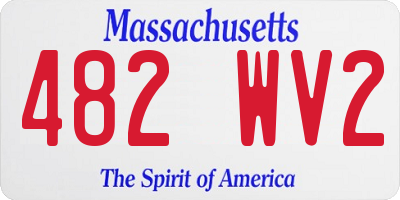 MA license plate 482WV2
