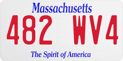 MA license plate 482WV4