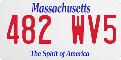 MA license plate 482WV5