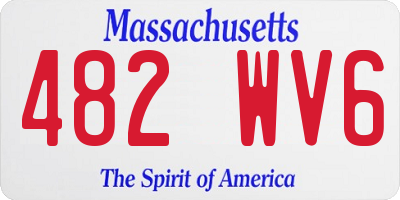 MA license plate 482WV6