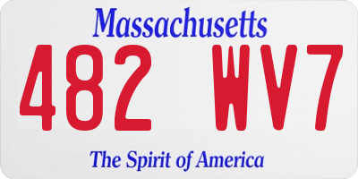 MA license plate 482WV7