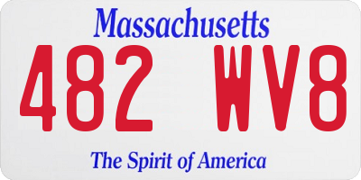 MA license plate 482WV8
