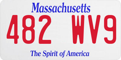 MA license plate 482WV9