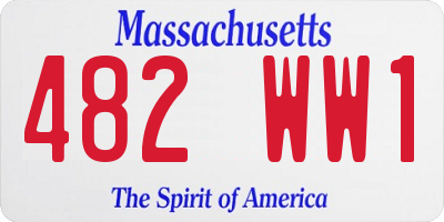 MA license plate 482WW1