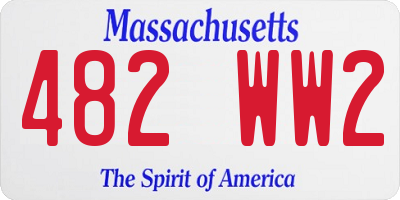 MA license plate 482WW2