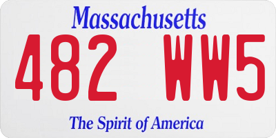 MA license plate 482WW5