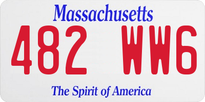 MA license plate 482WW6