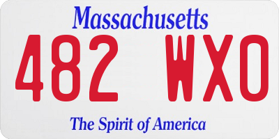 MA license plate 482WX0