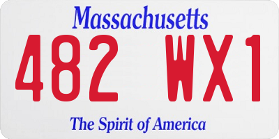 MA license plate 482WX1
