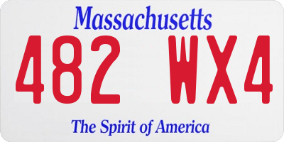 MA license plate 482WX4