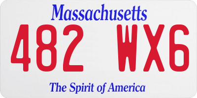 MA license plate 482WX6