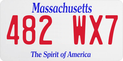 MA license plate 482WX7