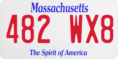 MA license plate 482WX8