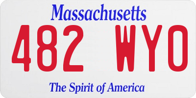 MA license plate 482WY0