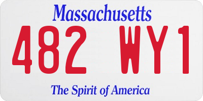 MA license plate 482WY1