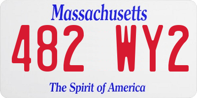 MA license plate 482WY2