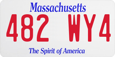 MA license plate 482WY4