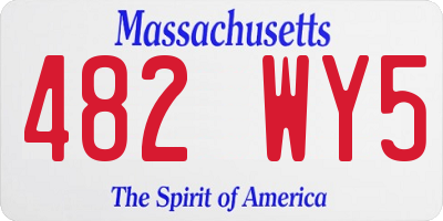 MA license plate 482WY5