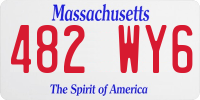 MA license plate 482WY6