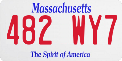 MA license plate 482WY7