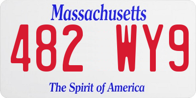 MA license plate 482WY9