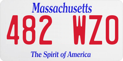 MA license plate 482WZ0