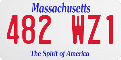MA license plate 482WZ1