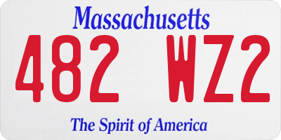 MA license plate 482WZ2