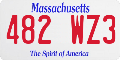 MA license plate 482WZ3