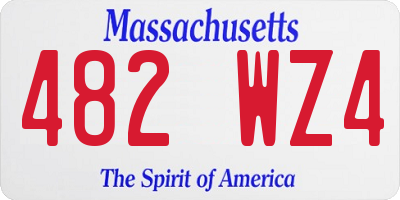 MA license plate 482WZ4