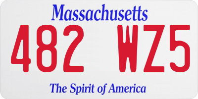 MA license plate 482WZ5