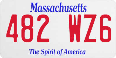 MA license plate 482WZ6