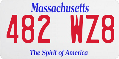 MA license plate 482WZ8