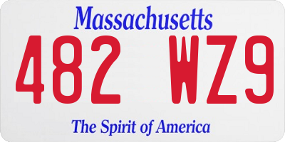 MA license plate 482WZ9