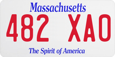 MA license plate 482XA0