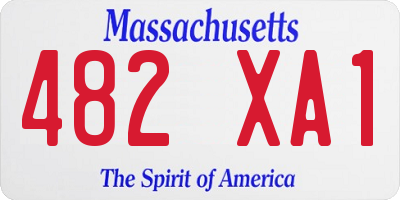 MA license plate 482XA1