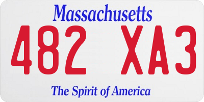 MA license plate 482XA3