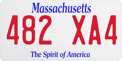 MA license plate 482XA4