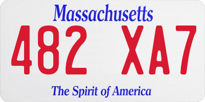 MA license plate 482XA7