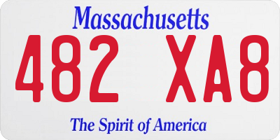 MA license plate 482XA8