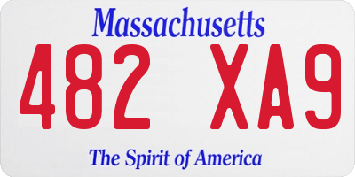 MA license plate 482XA9